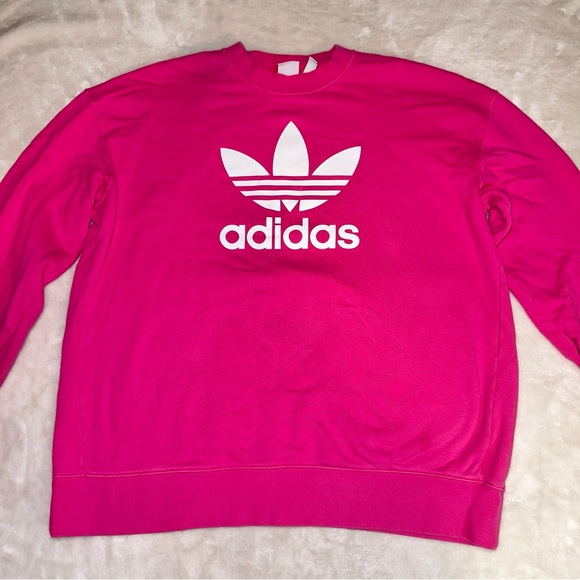 Adidas Bellista Trefoil Logo Crewneck Sweatshirt Sweater French Terry Top Size L - Picture 10 of 16